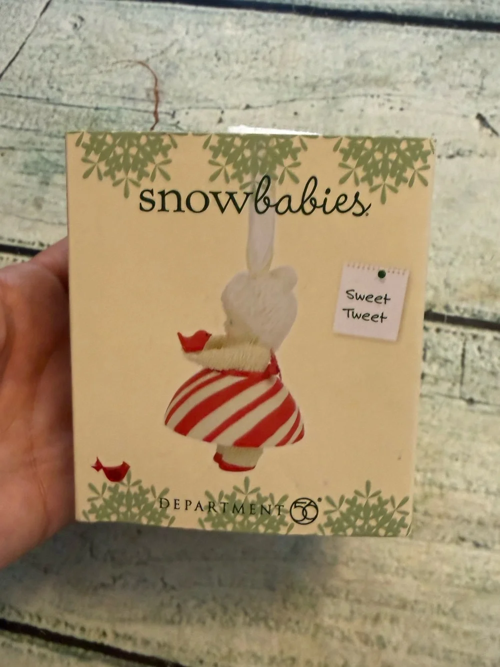 2017 Dept 56 Snowbabies sweet tweet ceramic ornament.